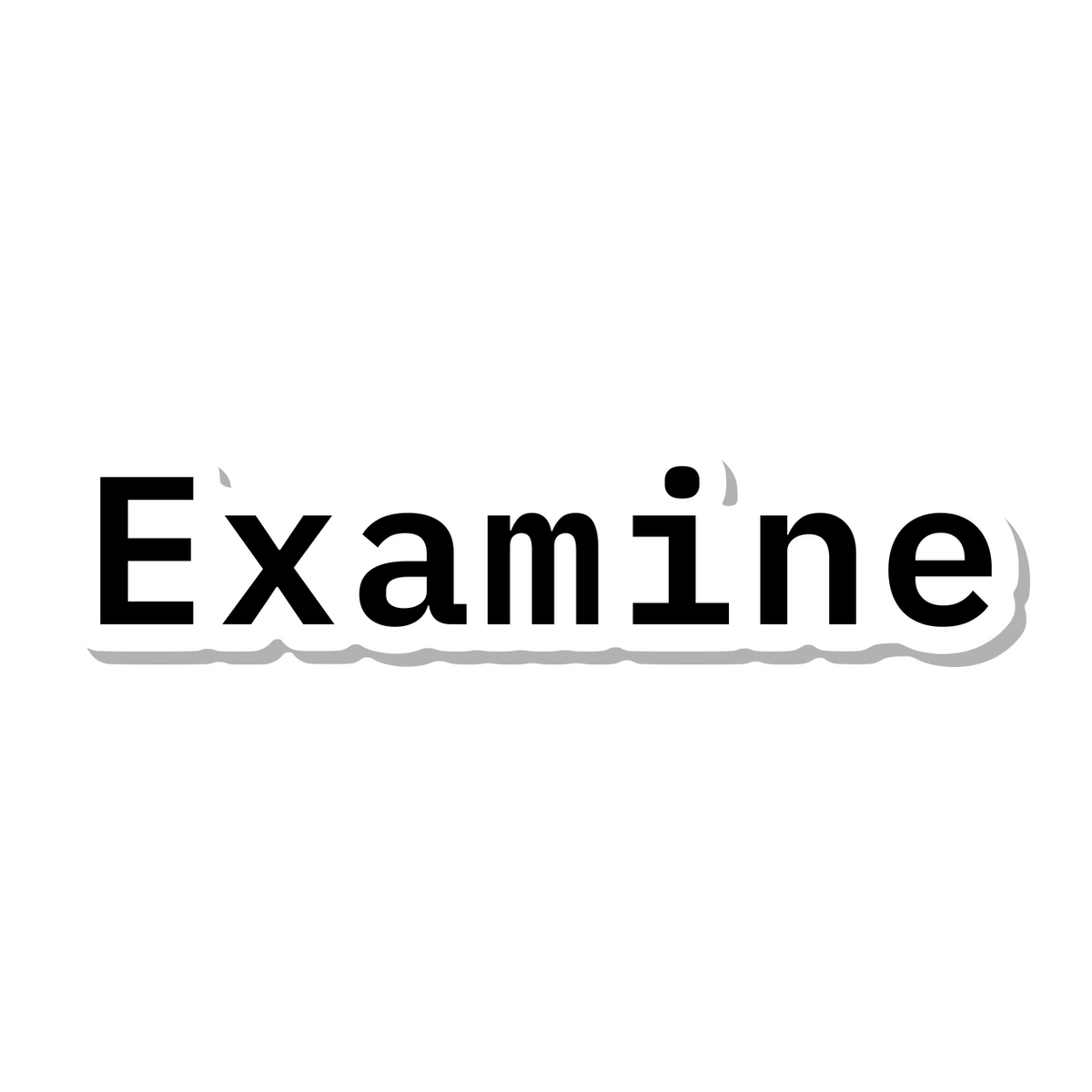 Examine die-cut sticker