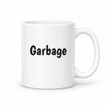 Garbage Mug in white with handle right