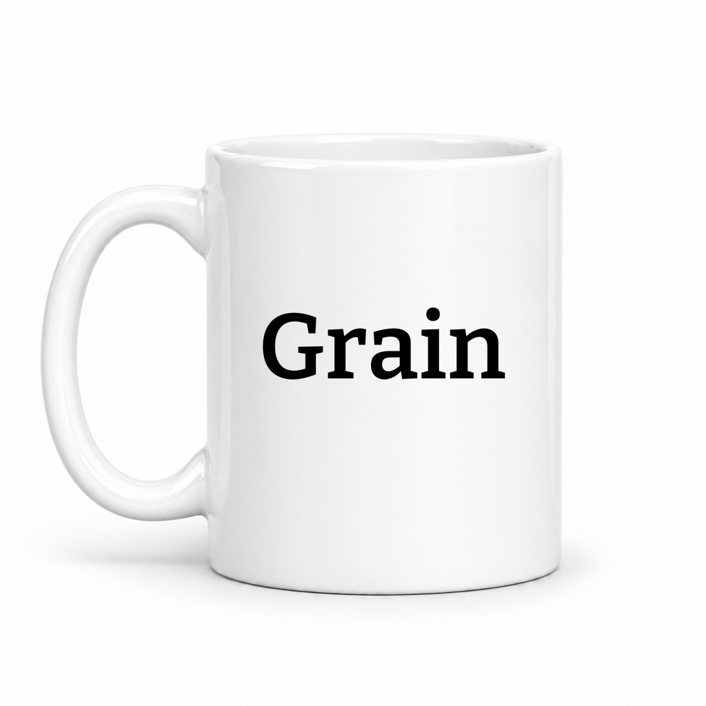 Grain Mug in white with handle left