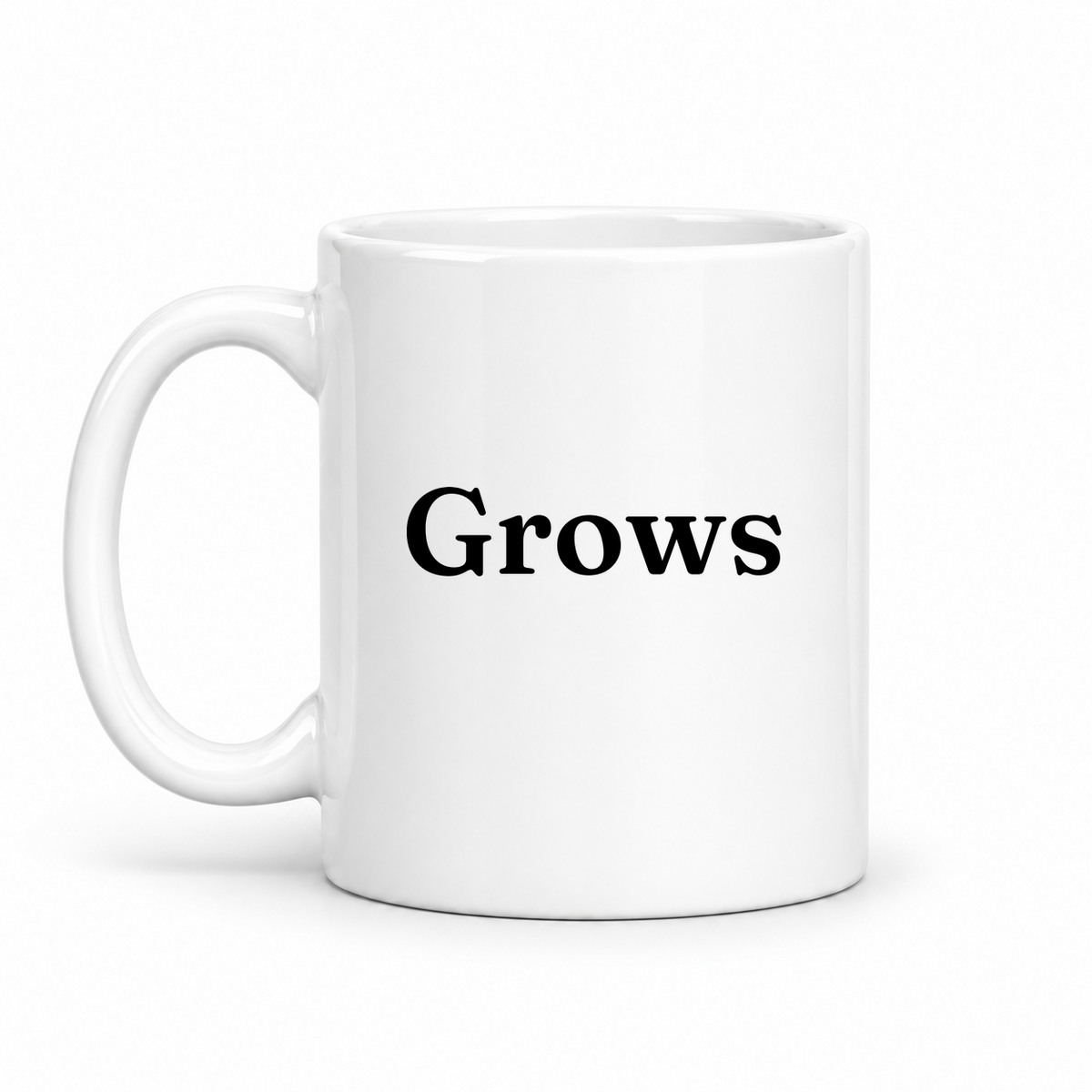 Grows Mug in white with handle left