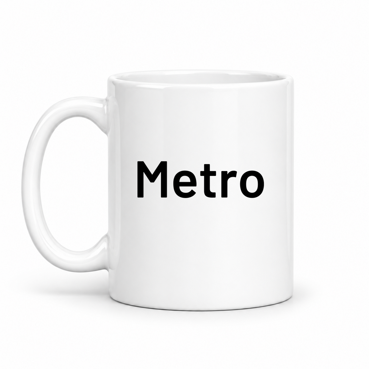 Metro Mug in white with handle left