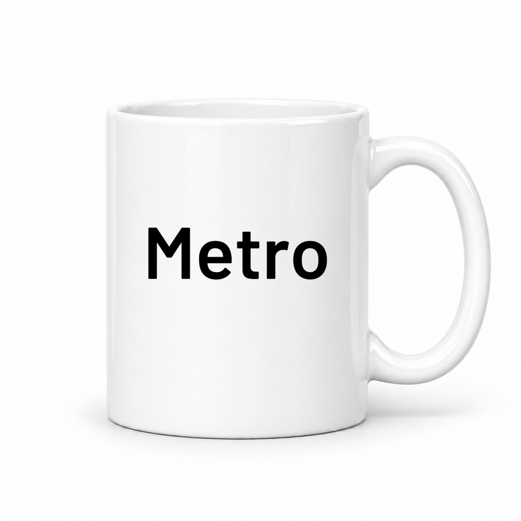Metro Mug in white with handle right
