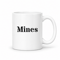 Mines Mug in white with handle right