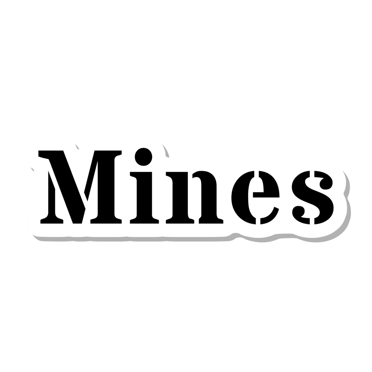 Mines die-cut sticker