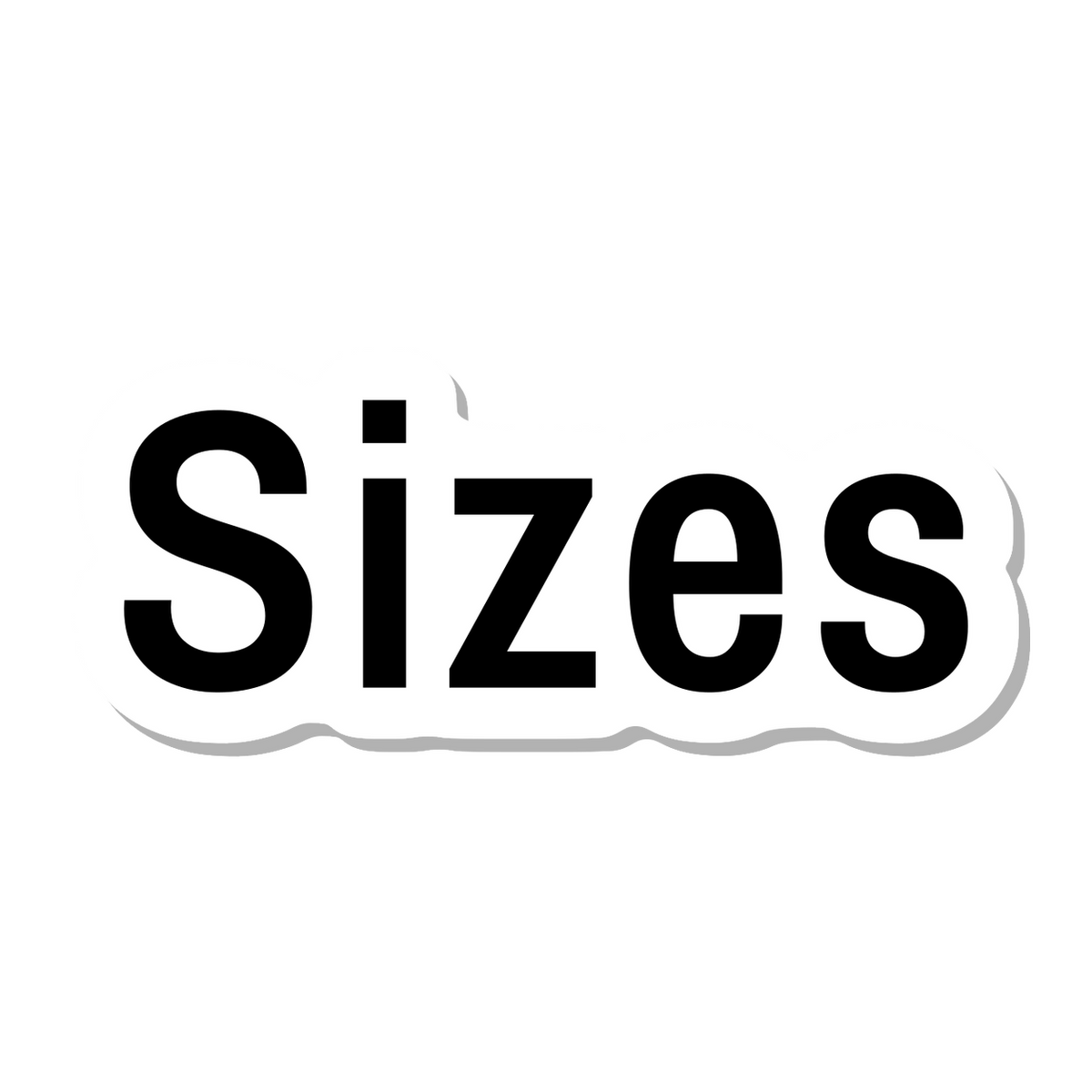 Sizes die-cut sticker