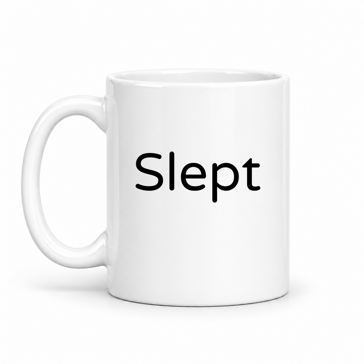 Slept Mug in white with handle left