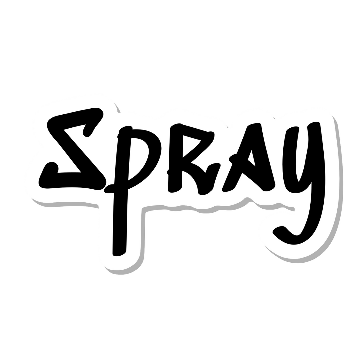 Spray die-cut sticker