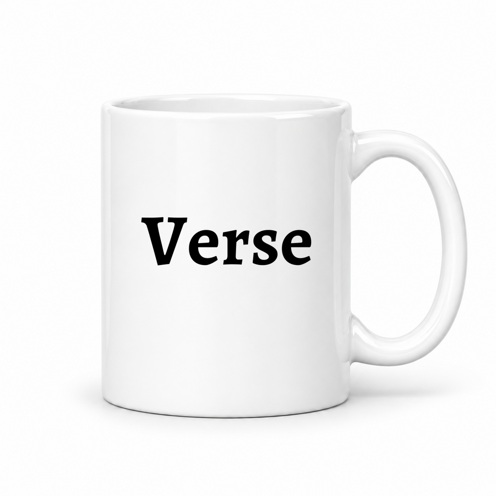 Verse Mug in white with handle right