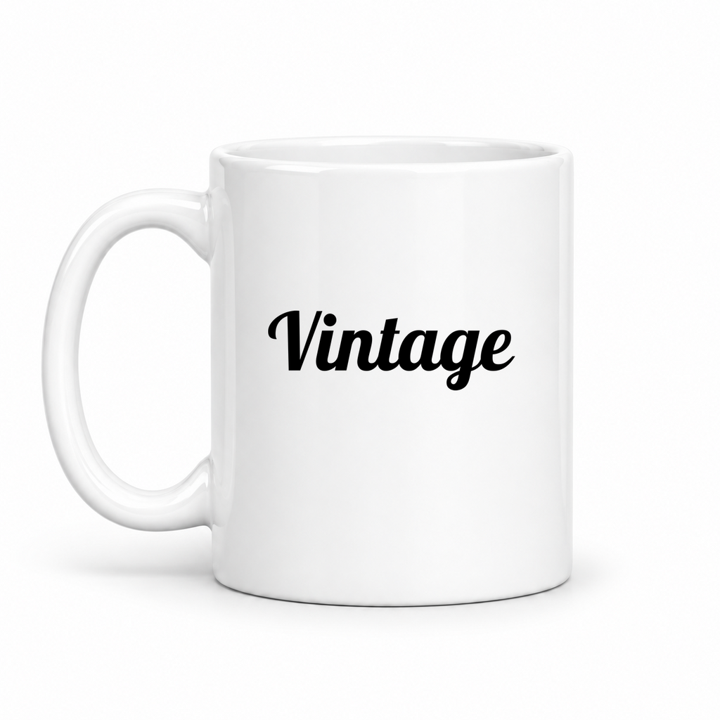 Vintage Mug in white with handle left