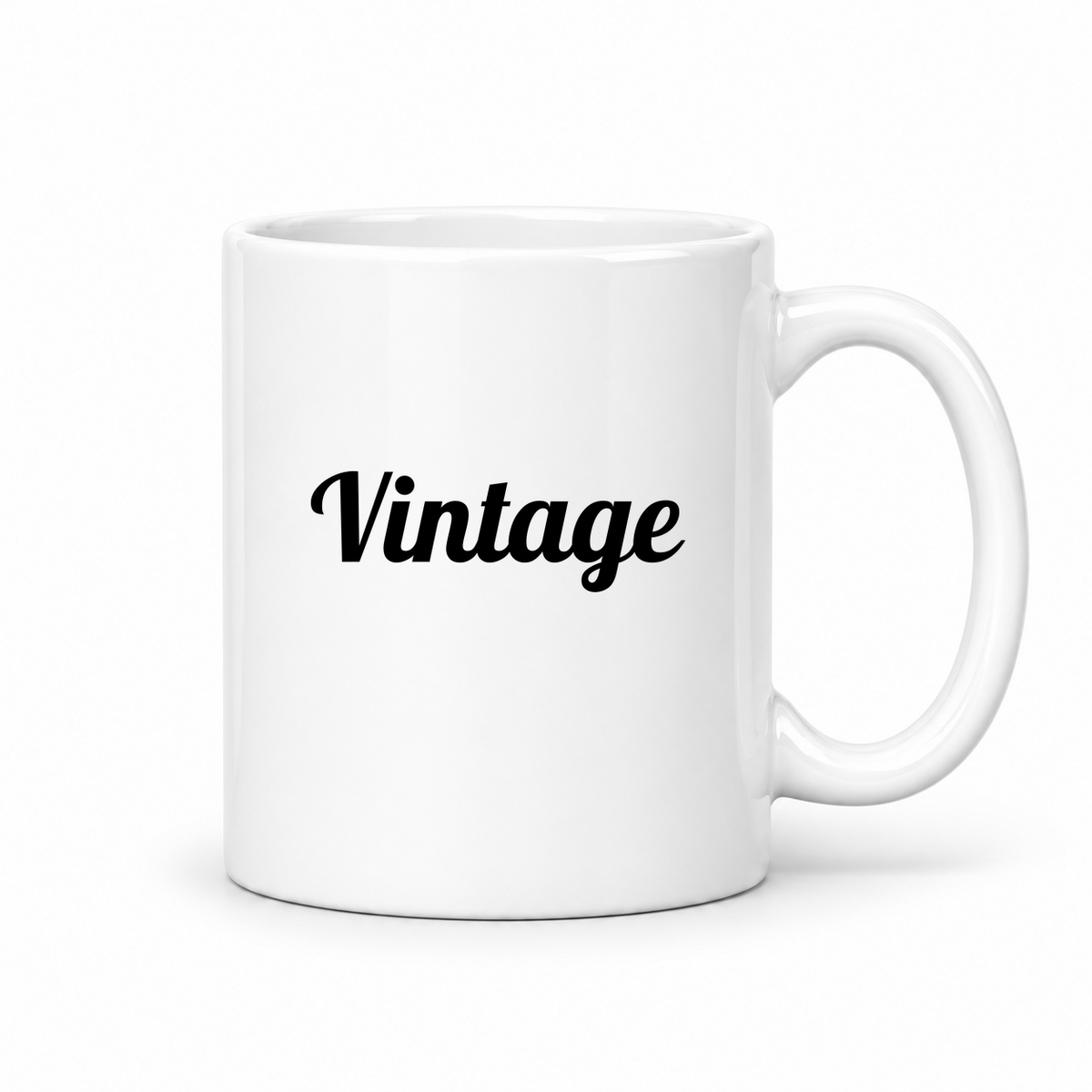 Vintage Mug in white with handle right