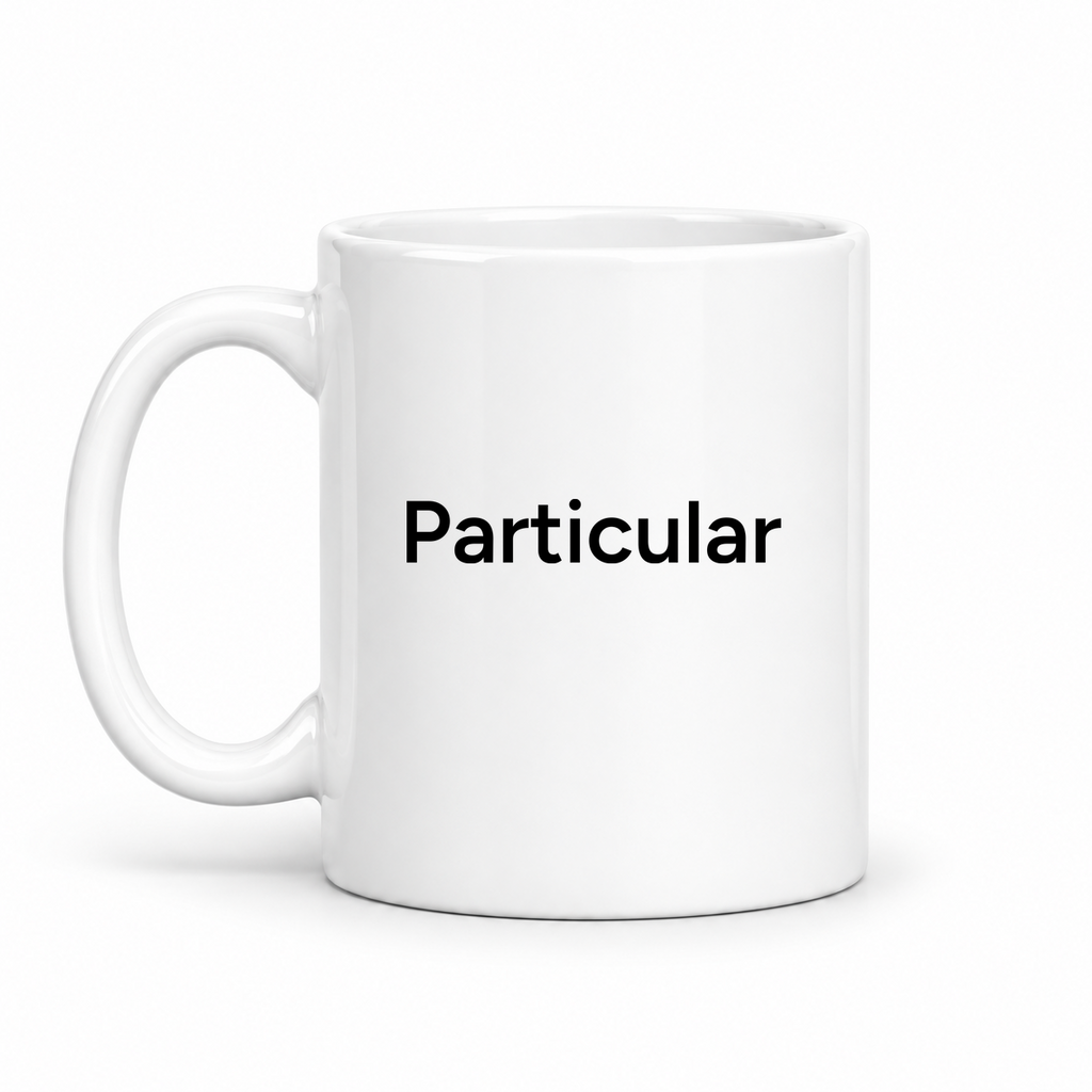Particular Mug in white with handle left