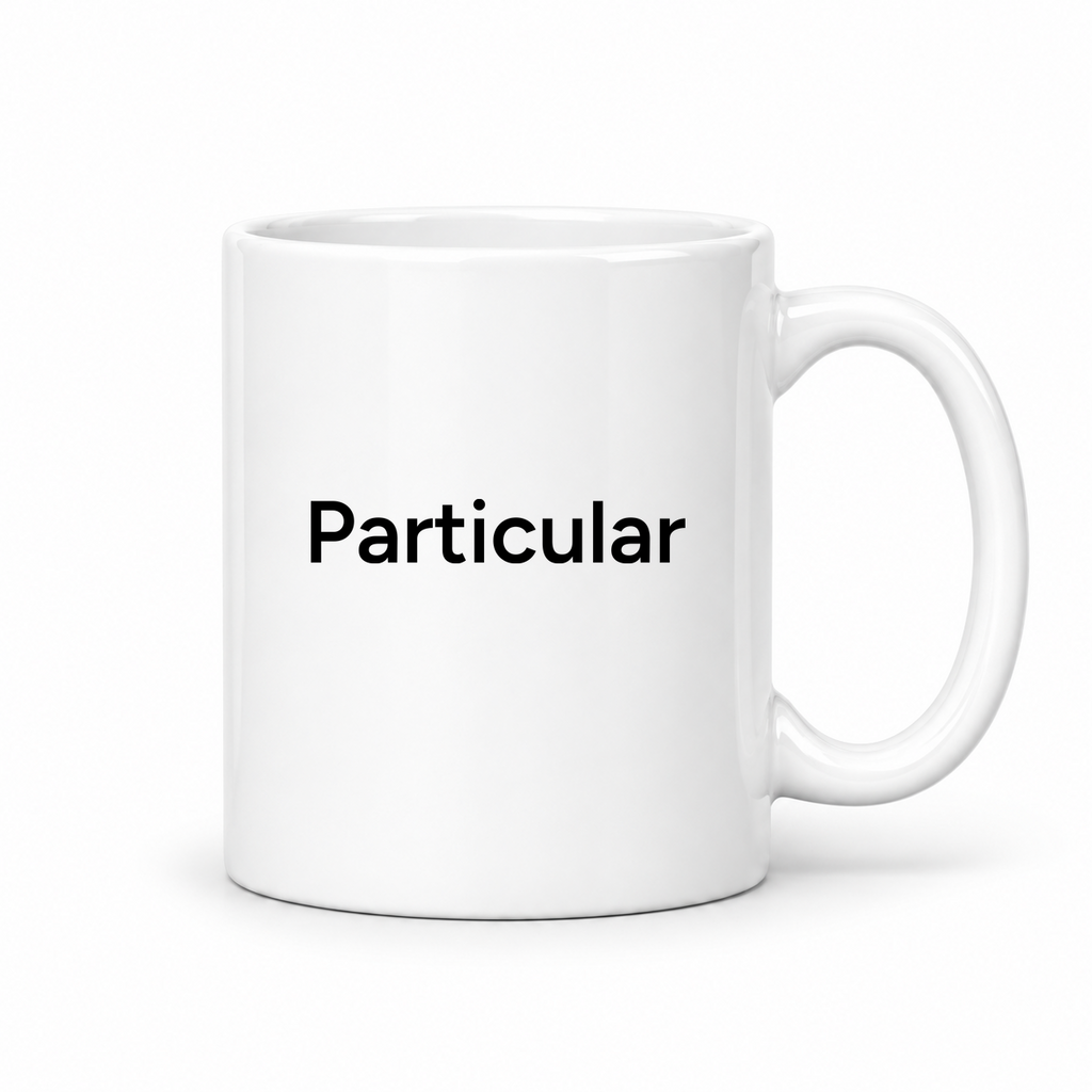 Particular Mug in white with handle right
