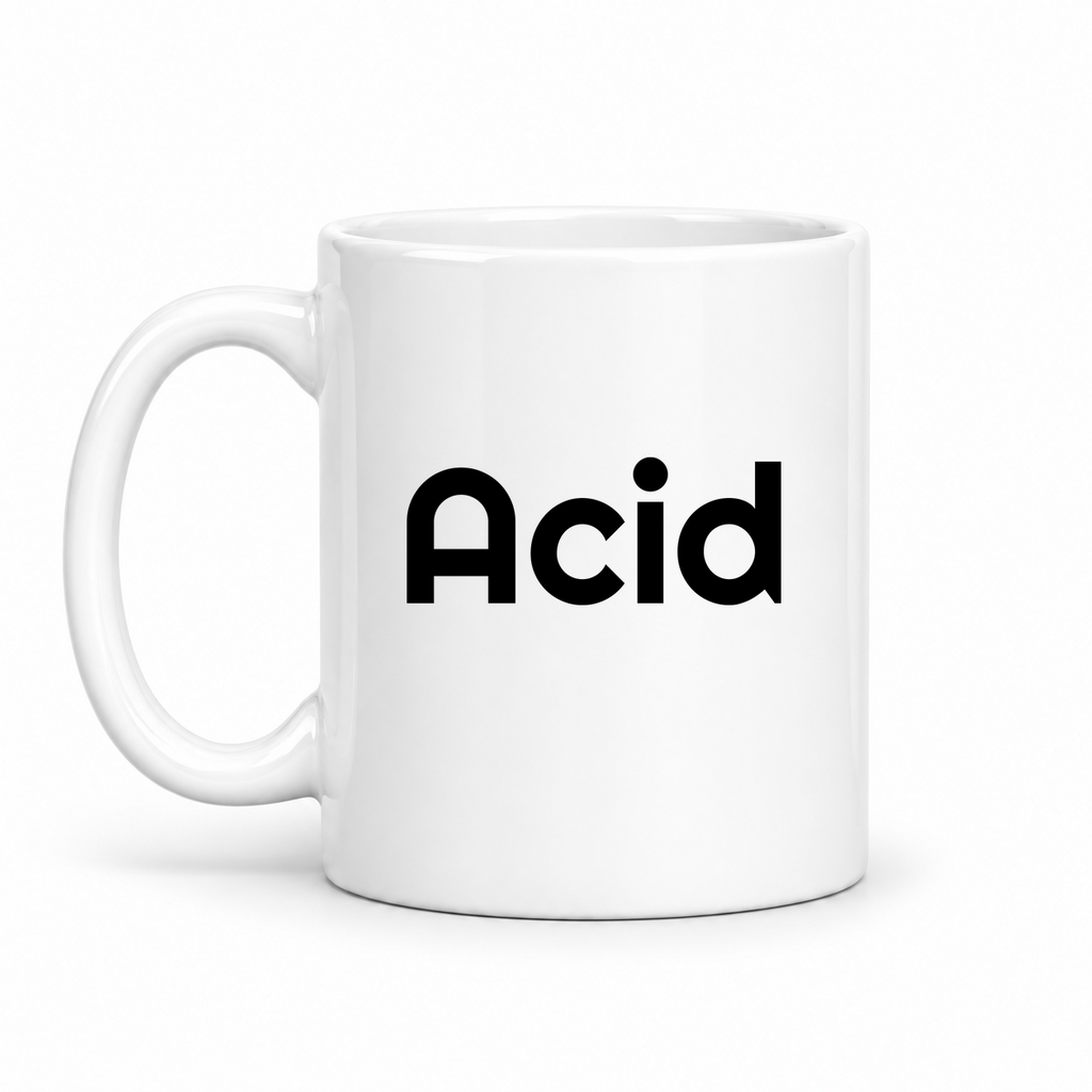 Acid Mug in white with handle left