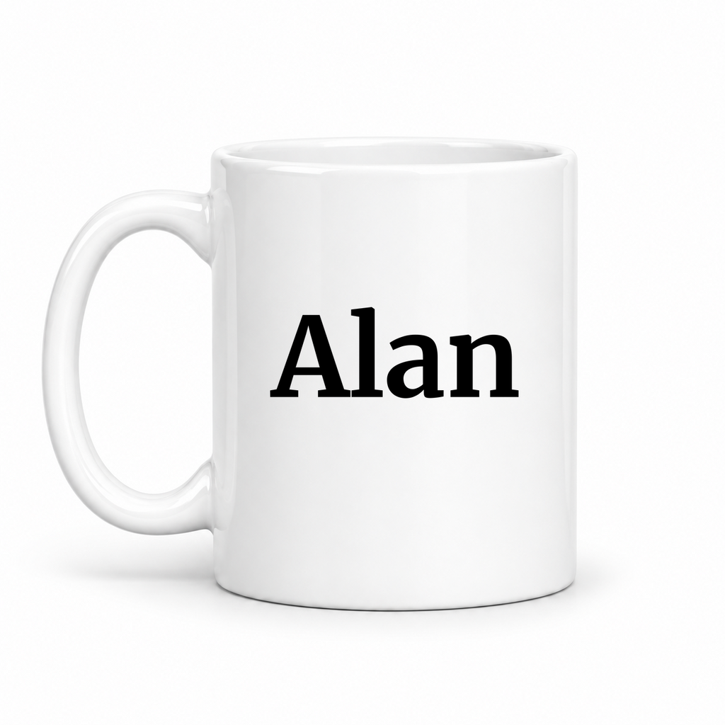 Alan Mug in white with handle left
