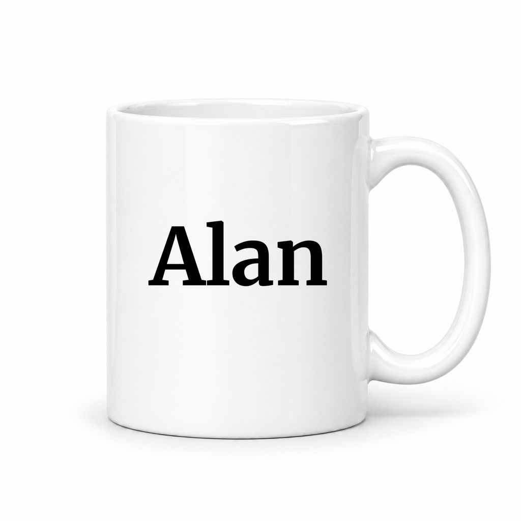 Alan Mug in white with handle right