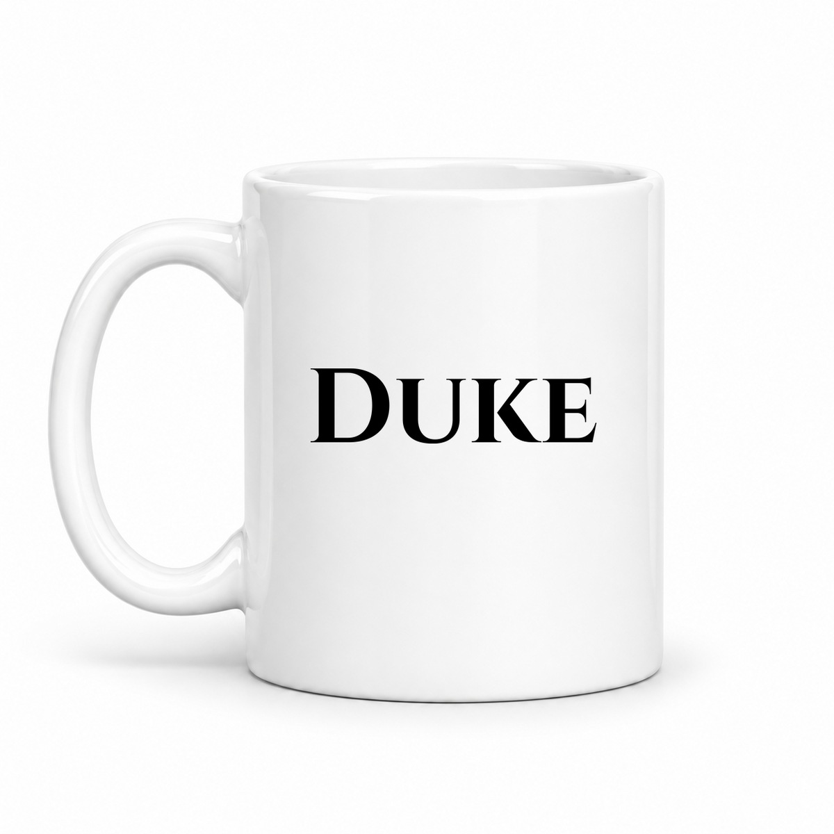 Duke Mug in white with handle left