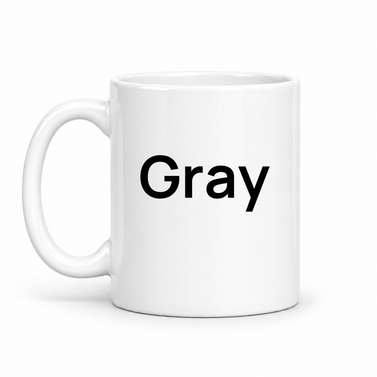 Gray Mug in white with handle left