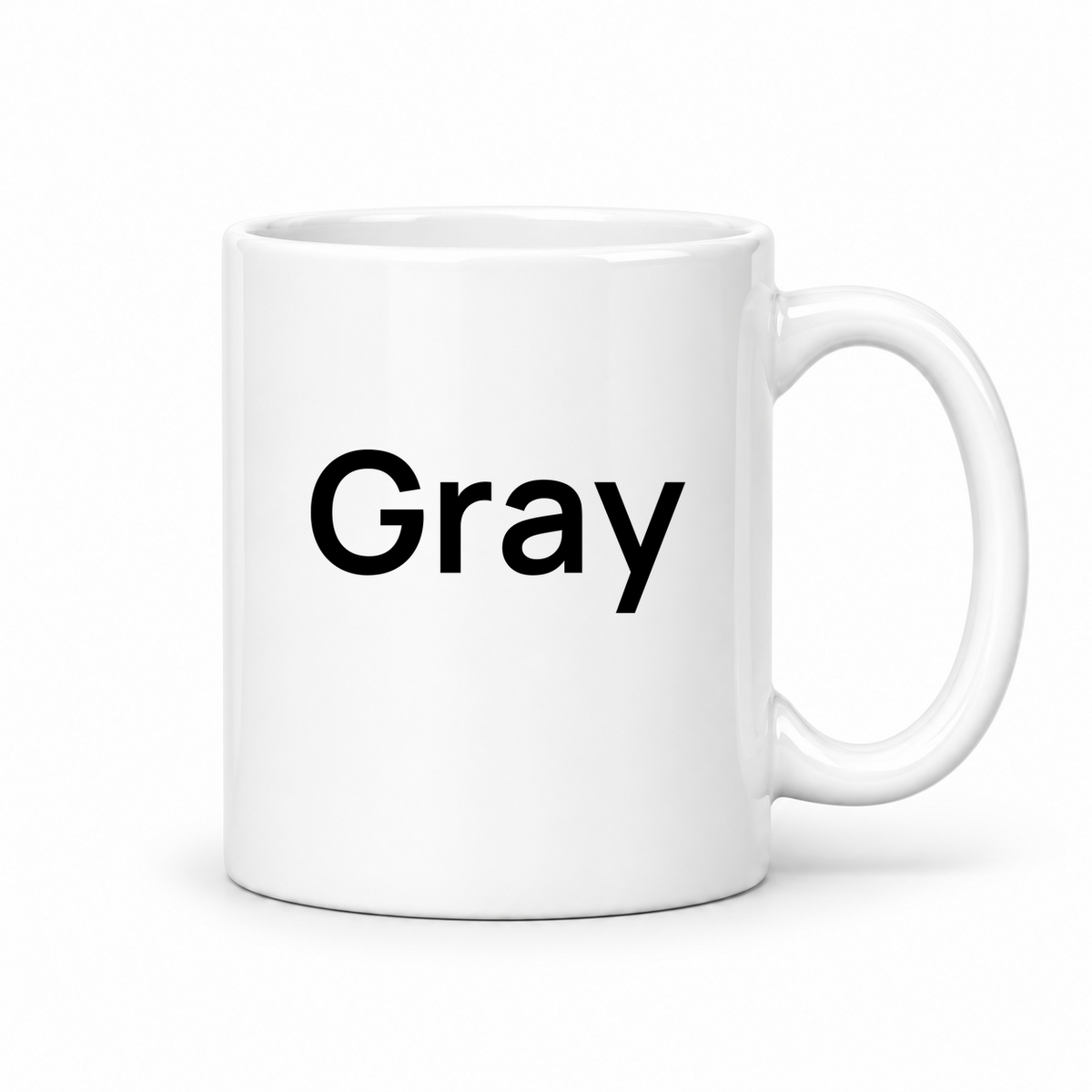 Gray Mug in white with handle right