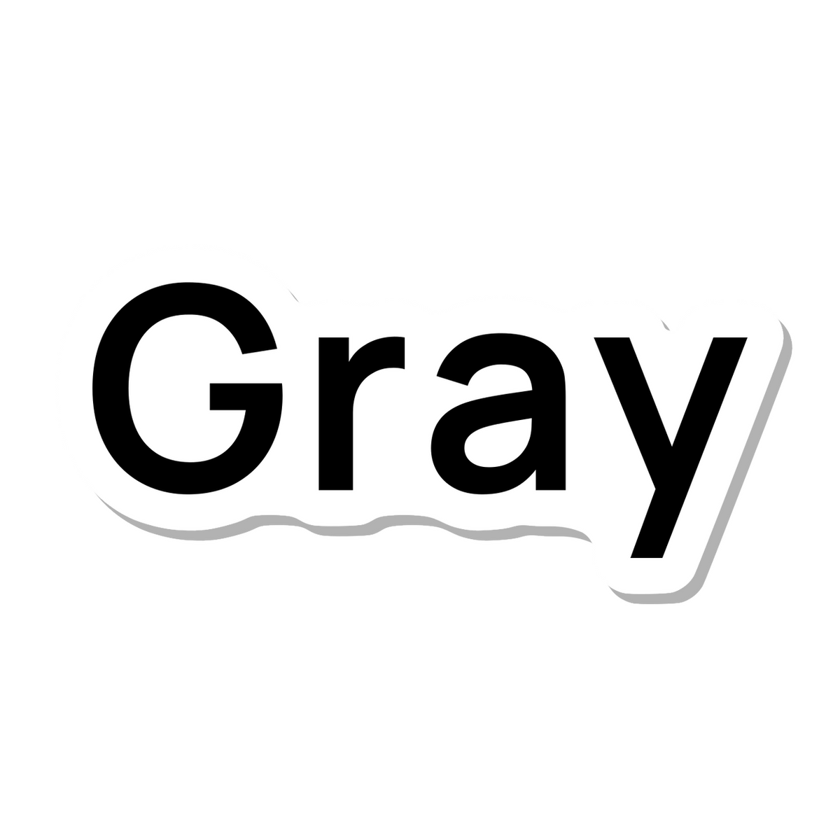 Gray die-cut sticker