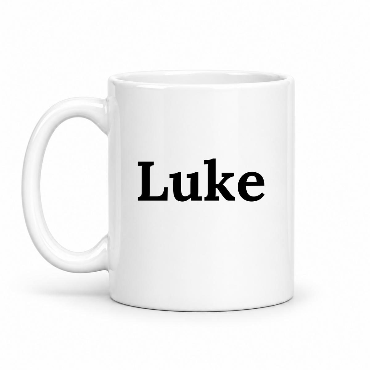 Luke Mug in white with handle left