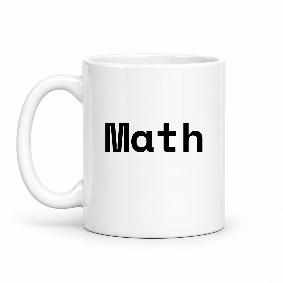 Math Mug in white with handle left