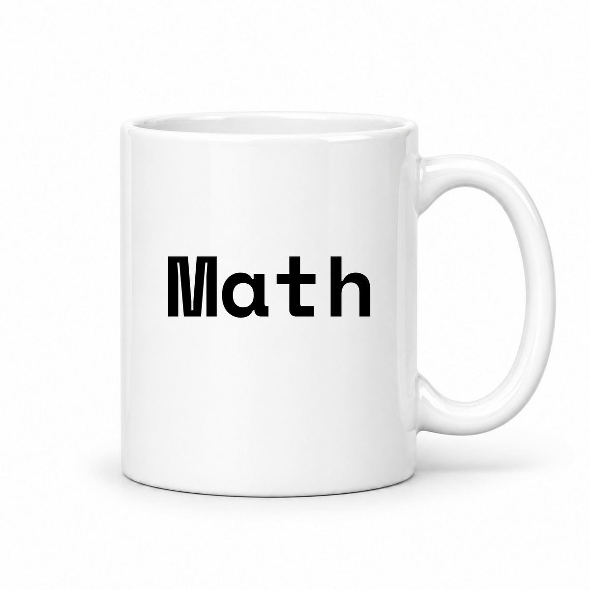 Math Mug in white with handle right
