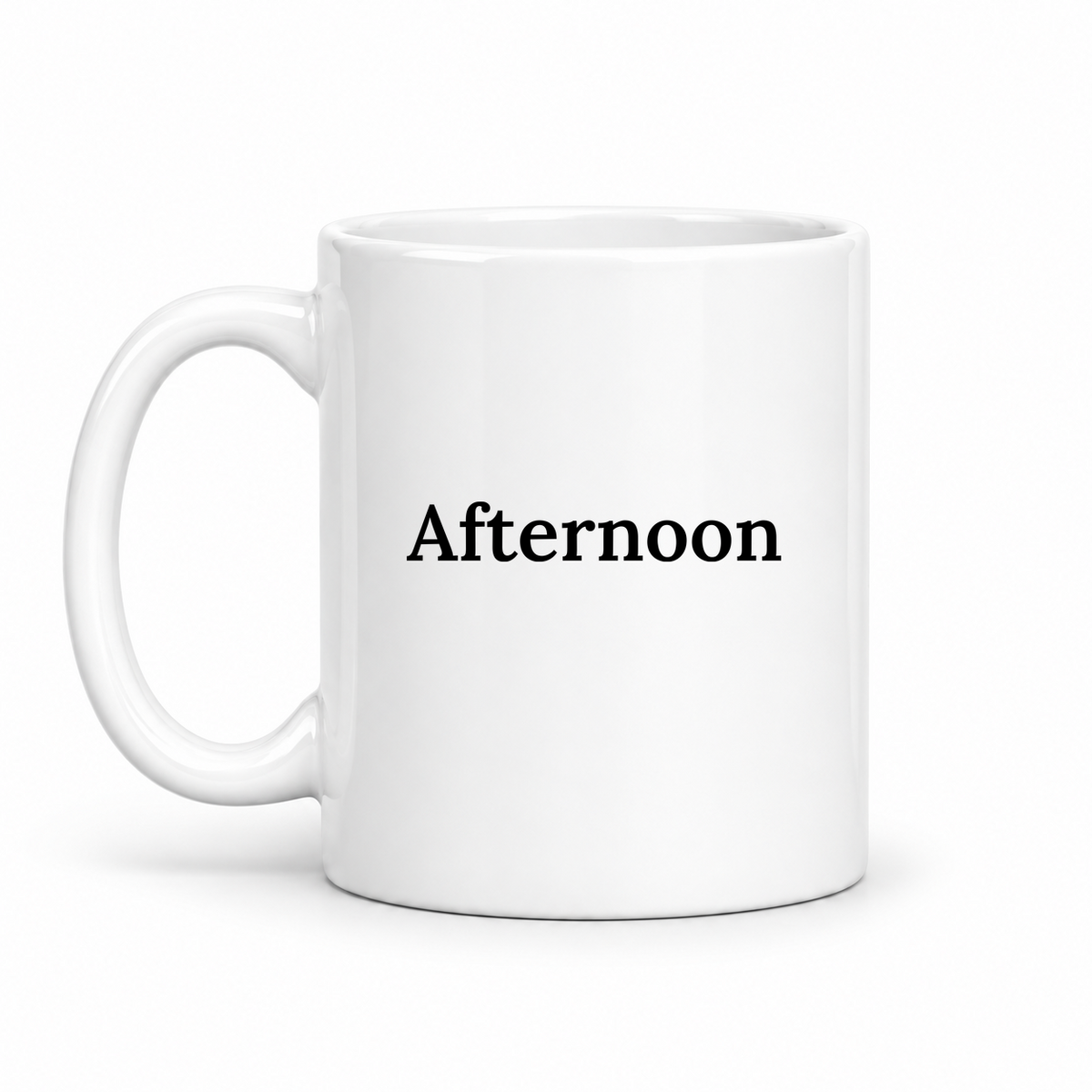 Afternoon Mug in white with handle left