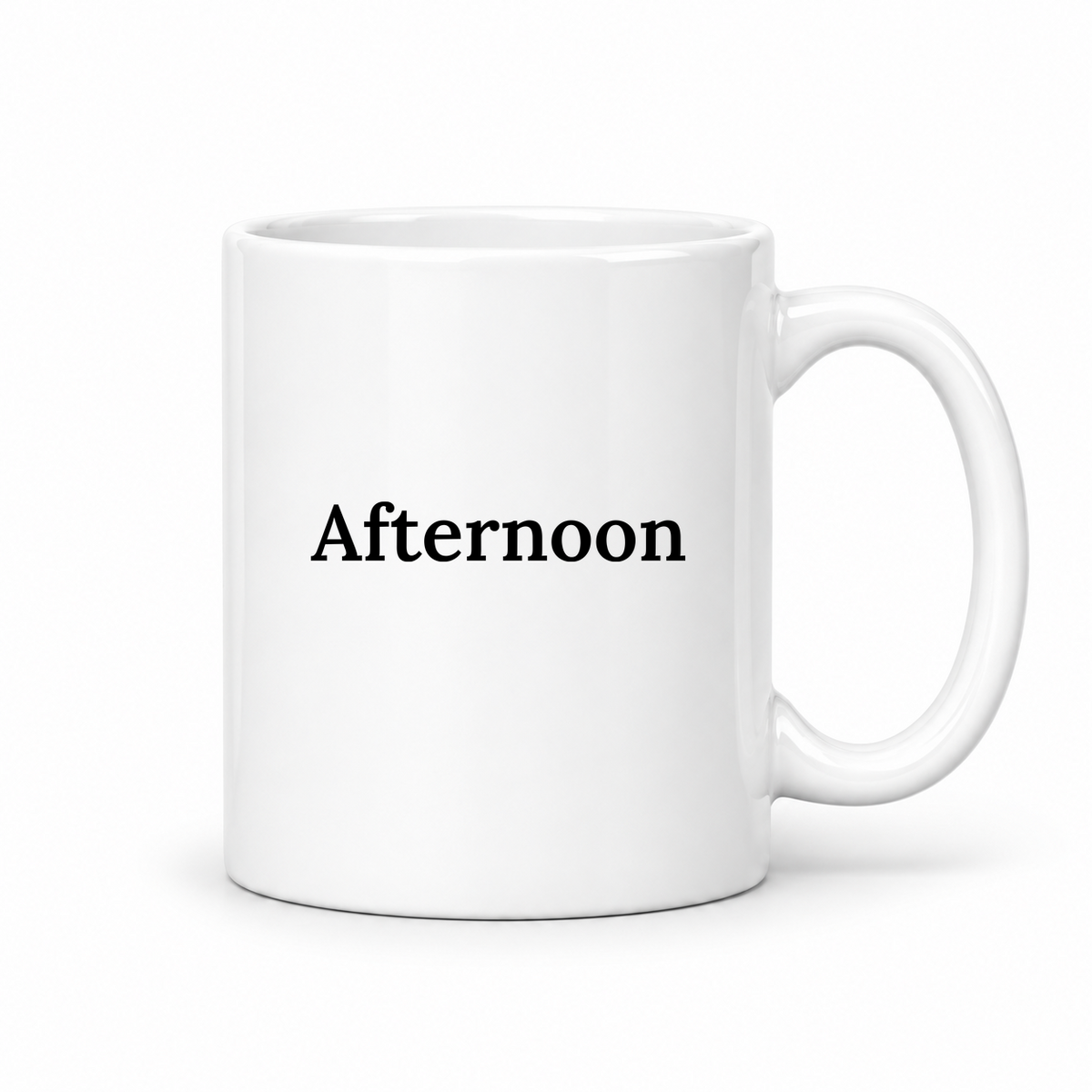 Afternoon Mug in white with handle right