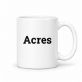 Acres Mug in white with handle right