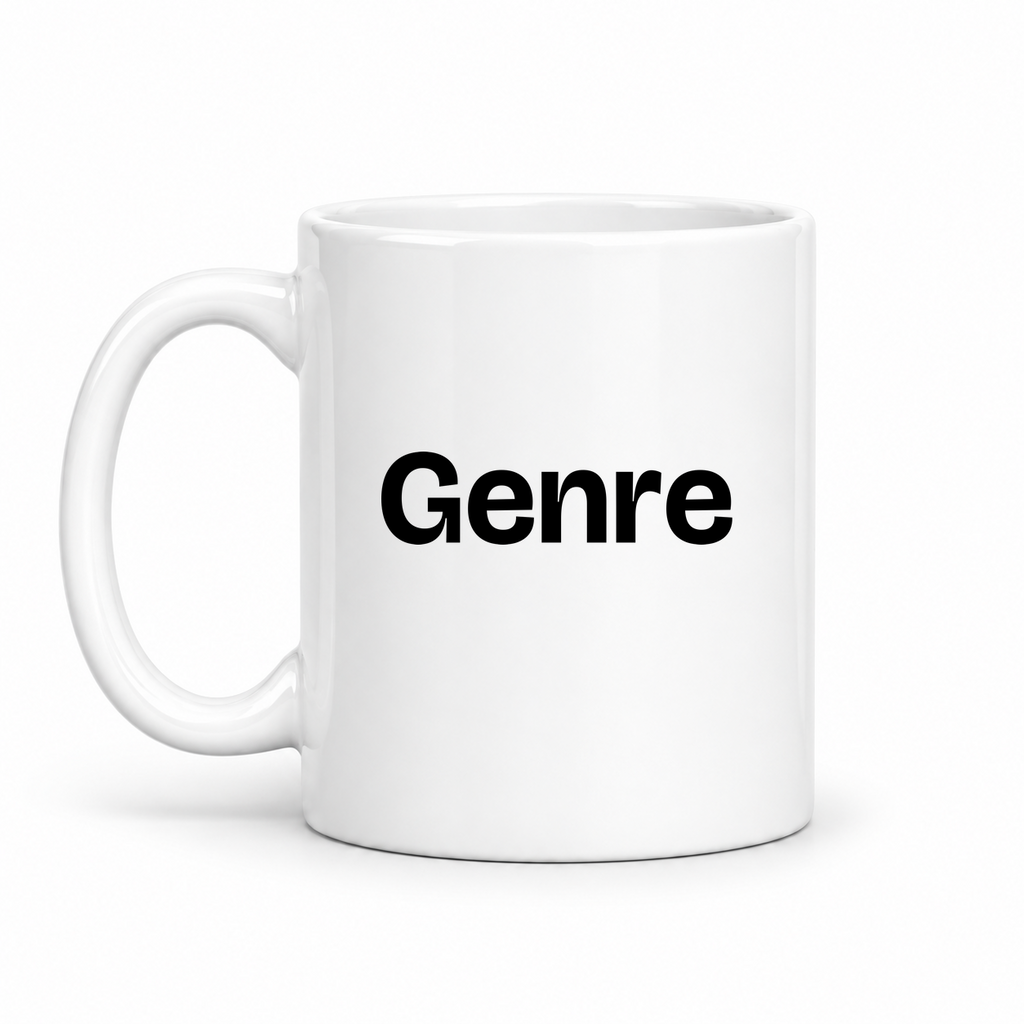 Genre Mug in white with handle left