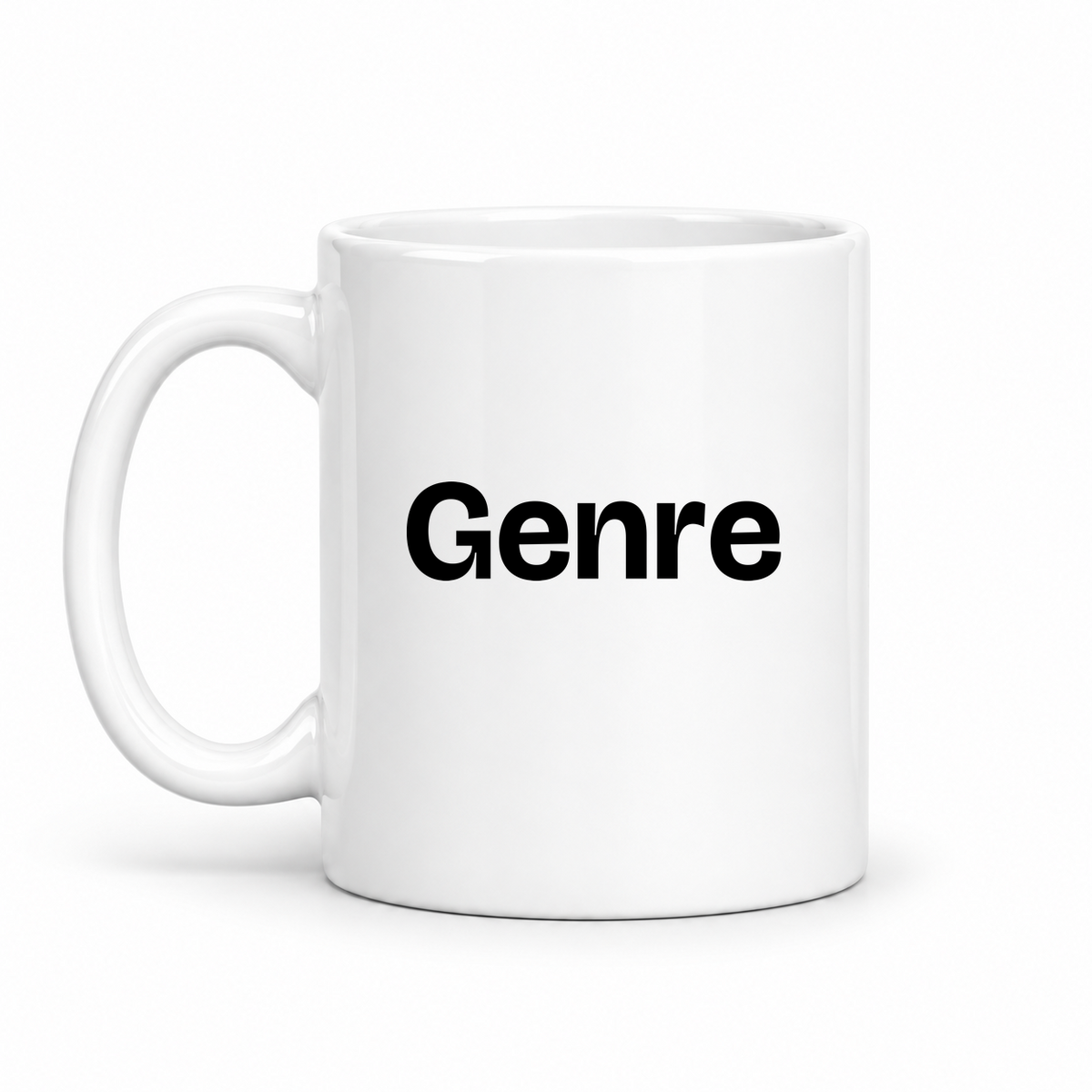 Genre Mug in white with handle left