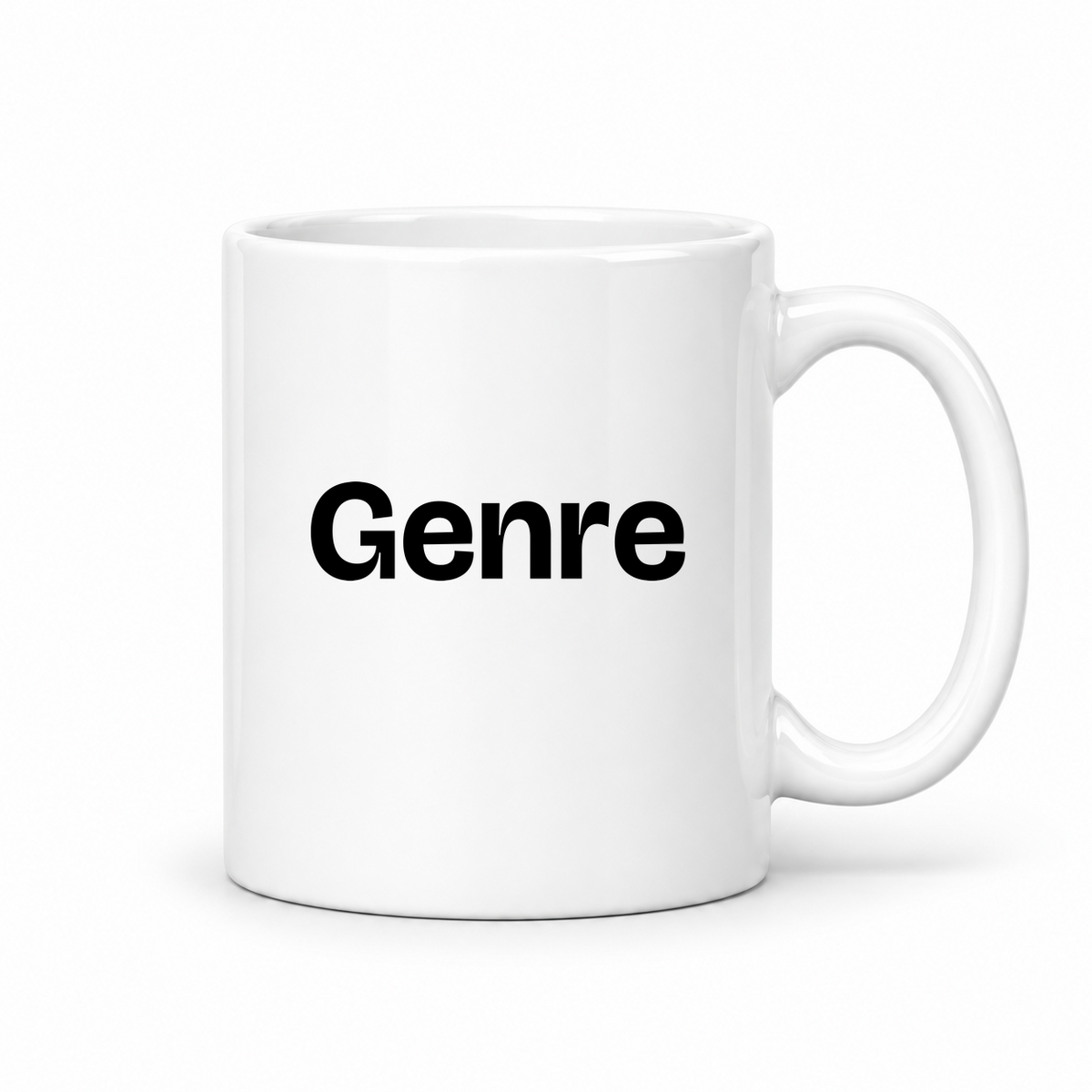 Genre Mug in white with handle right