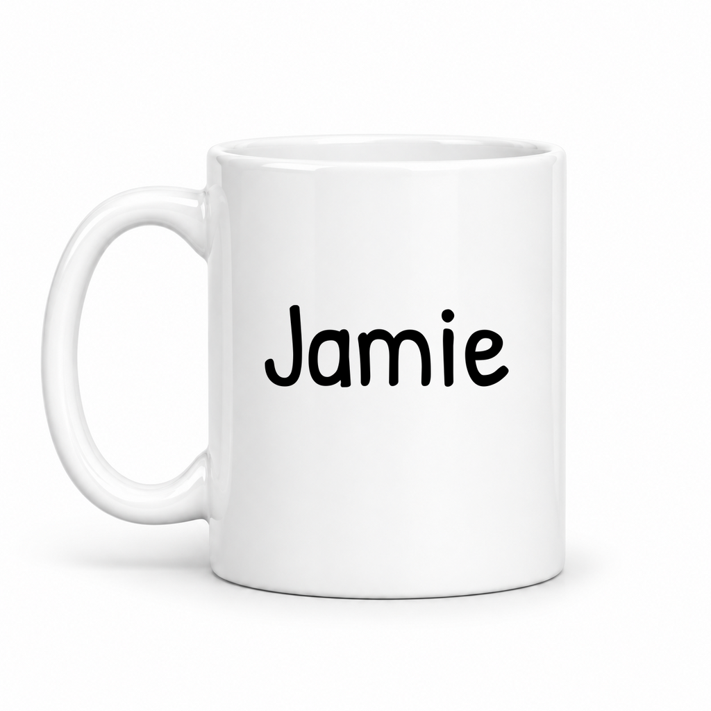 Jamie Mug in white with handle left
