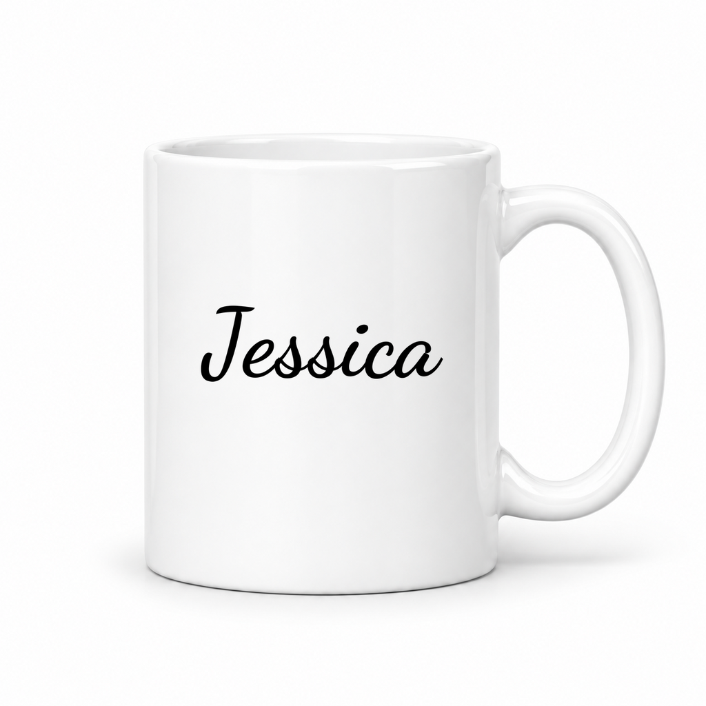 Jessica Mug in white with handle right