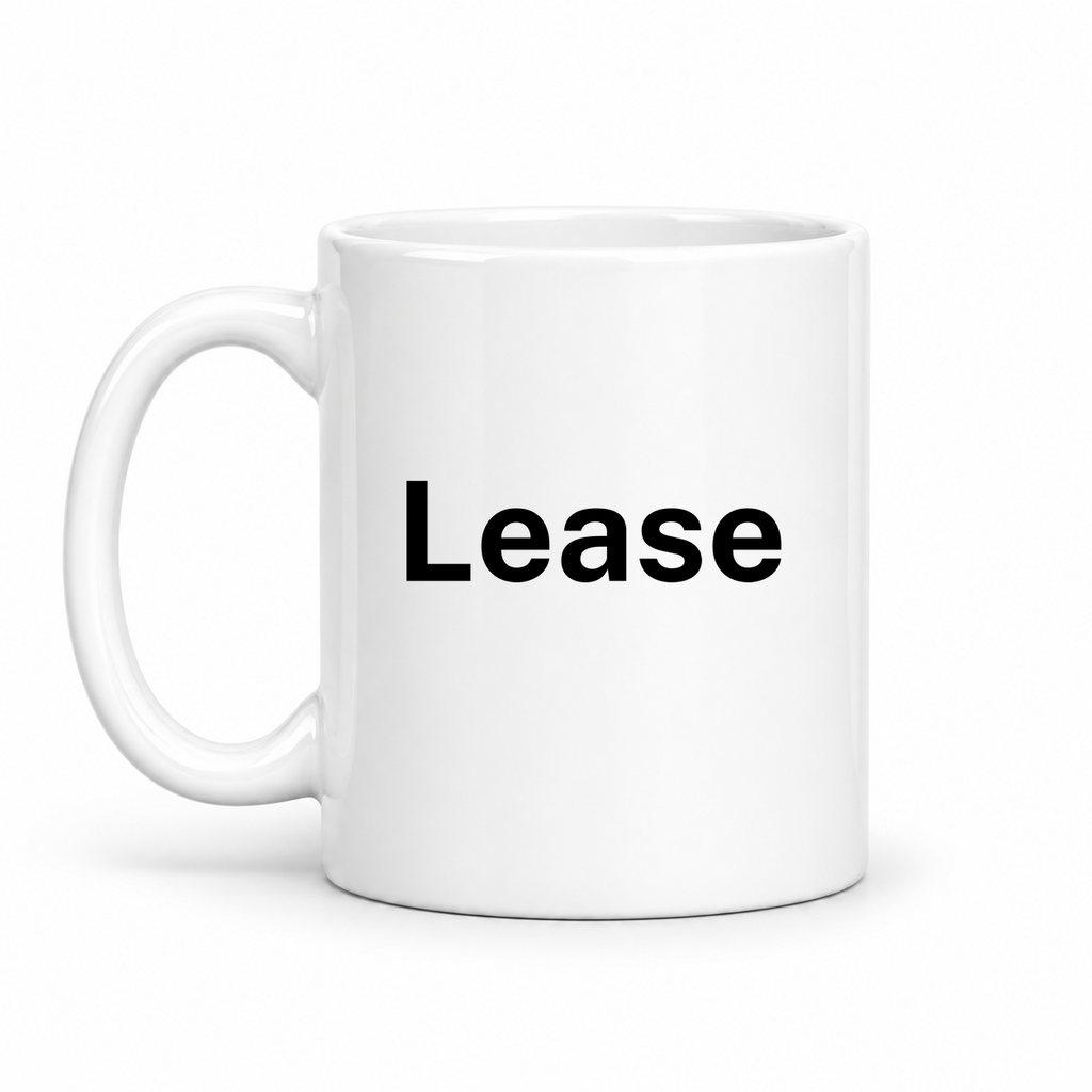 Lease Mug in white with handle left