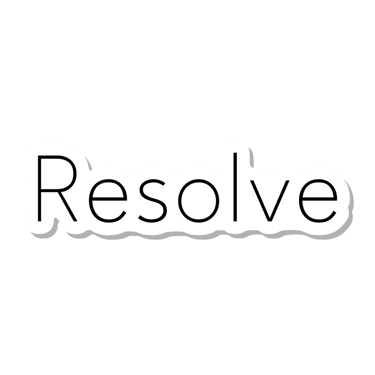 Resolve die-cut sticker