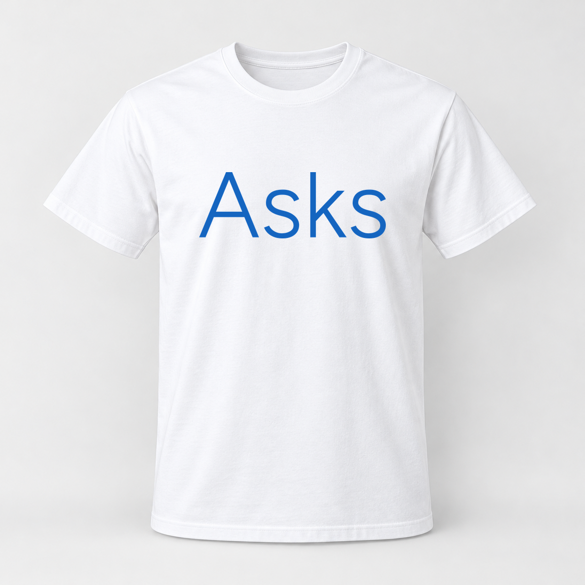 Asks T-Shirt in white with blue text