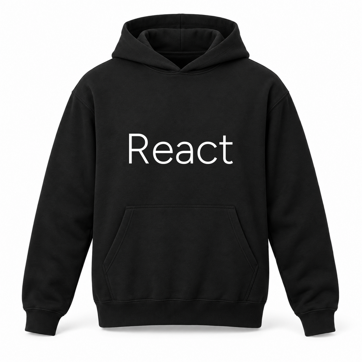 React Hoodie in black