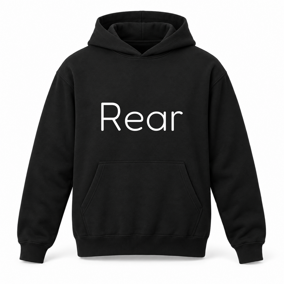 Rear Hoodie in black