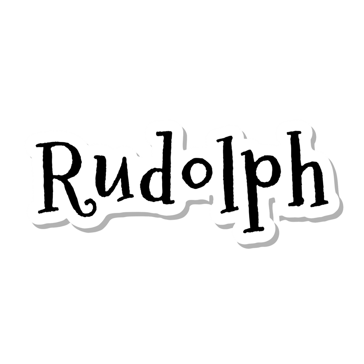Rudolph die-cut sticker