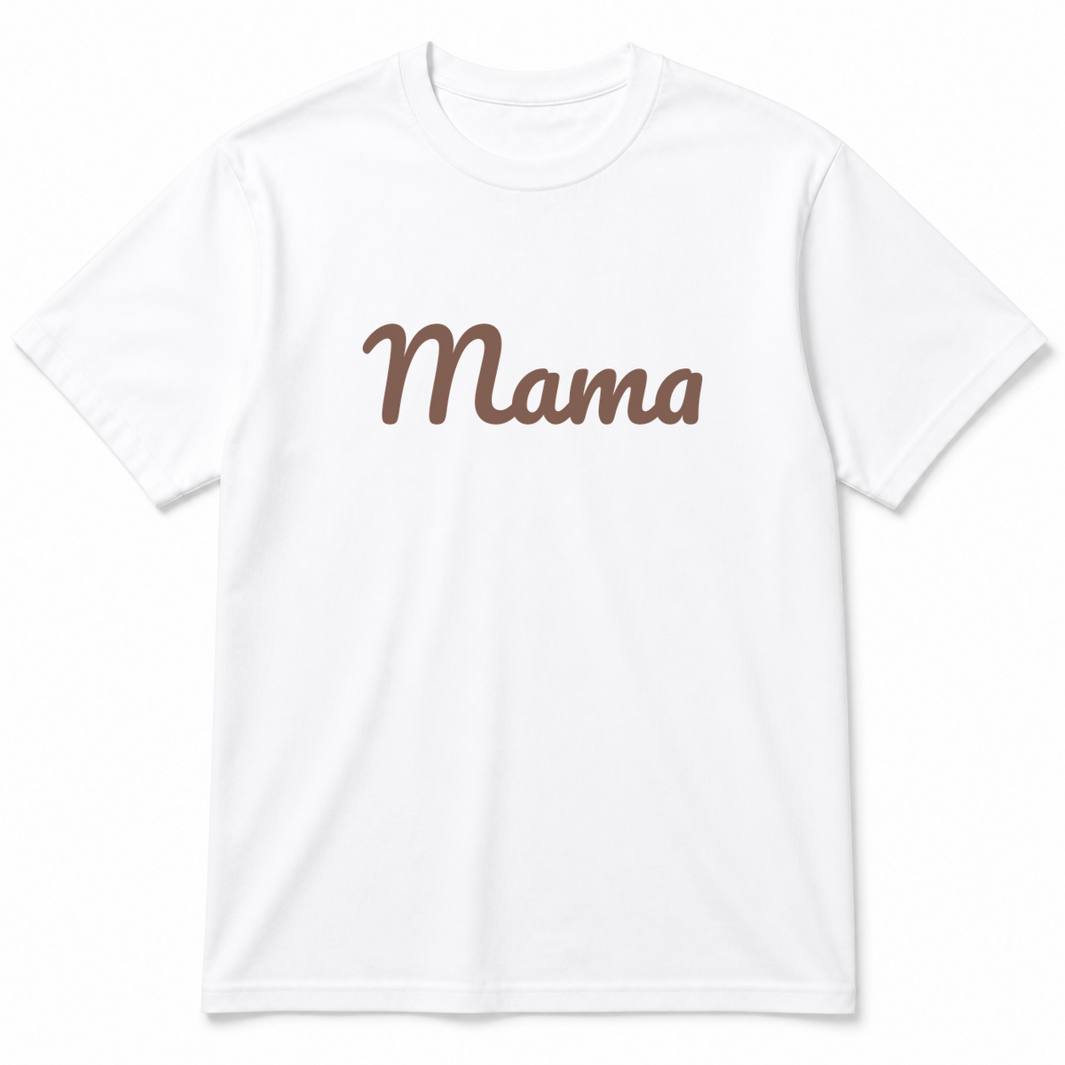 Mama T-Shirt in white with brown text