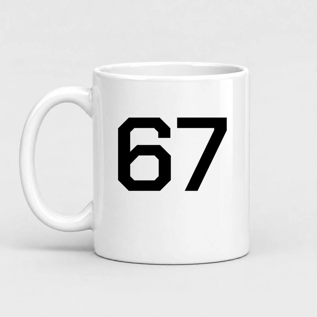 67 Mug in white with handle left