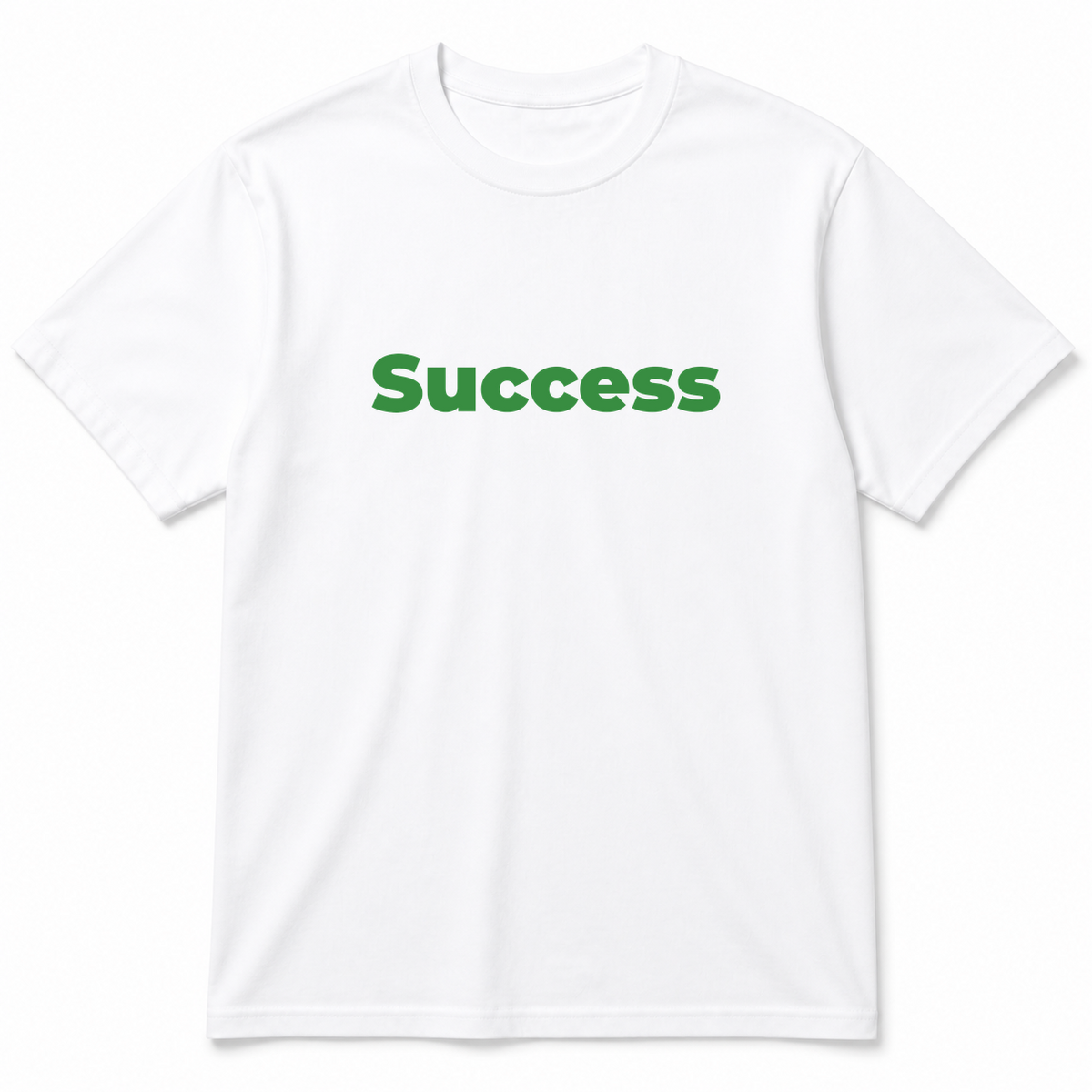 Success T-Shirt in white with green text