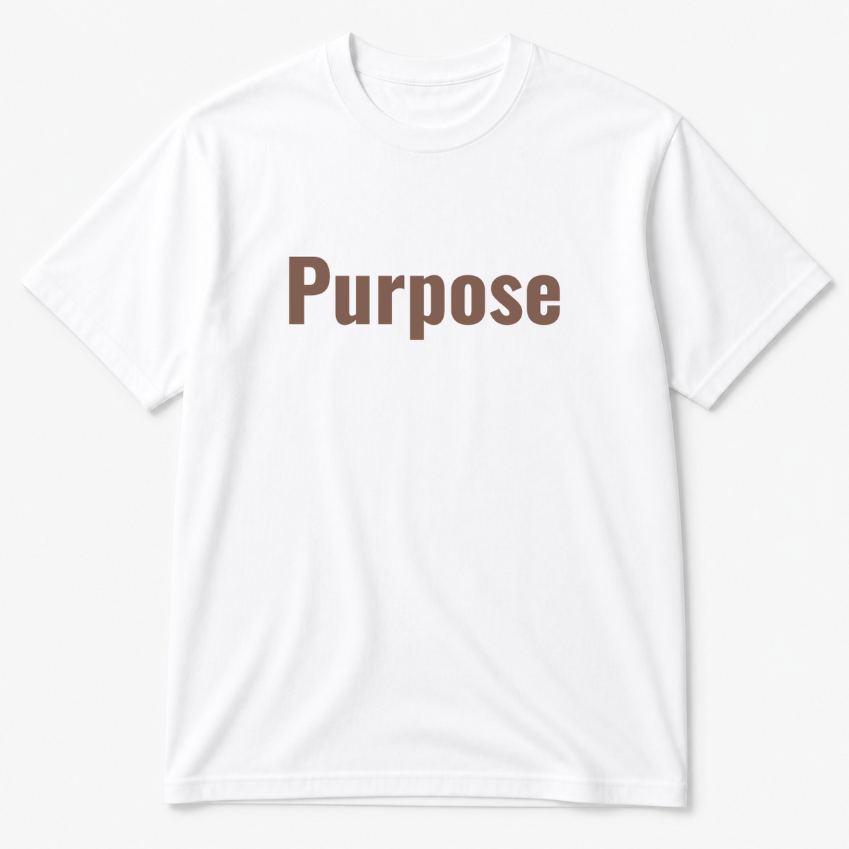 Purpose T-Shirt in white with brown text
