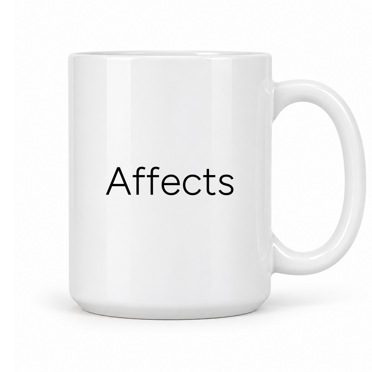 Affects Mug in white with handle right