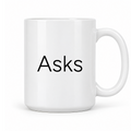 Asks Mug in white with handle right