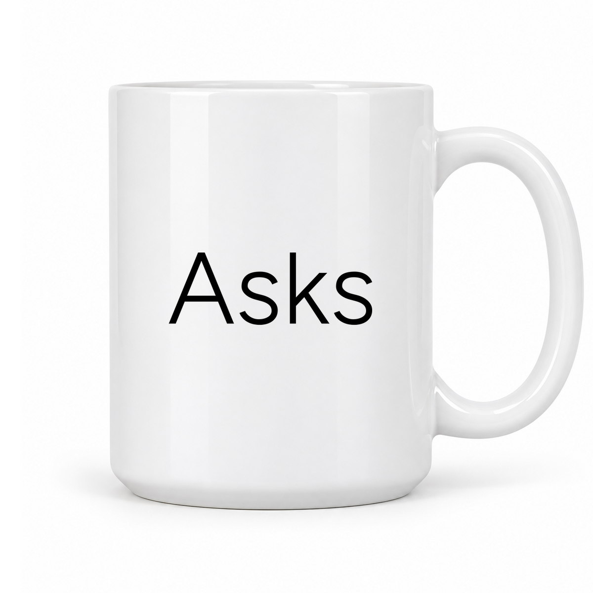 Asks Mug in white with handle right