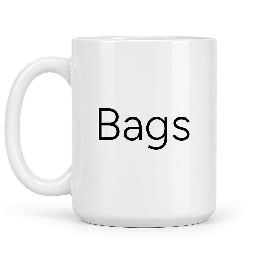 Bags Mug in white with handle left