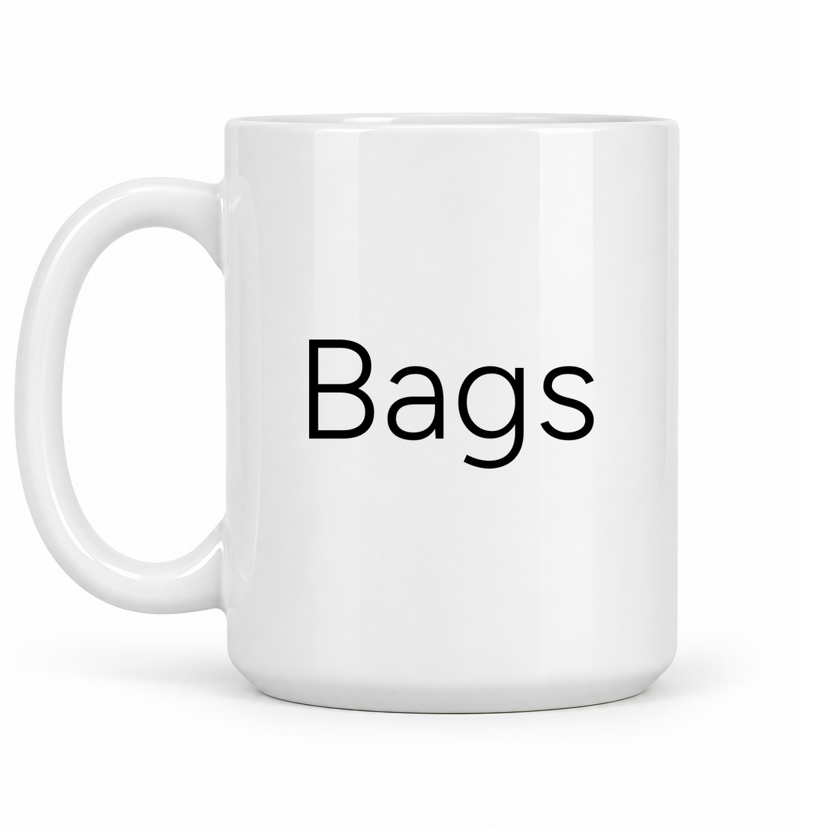 Bags Mug in white with handle left