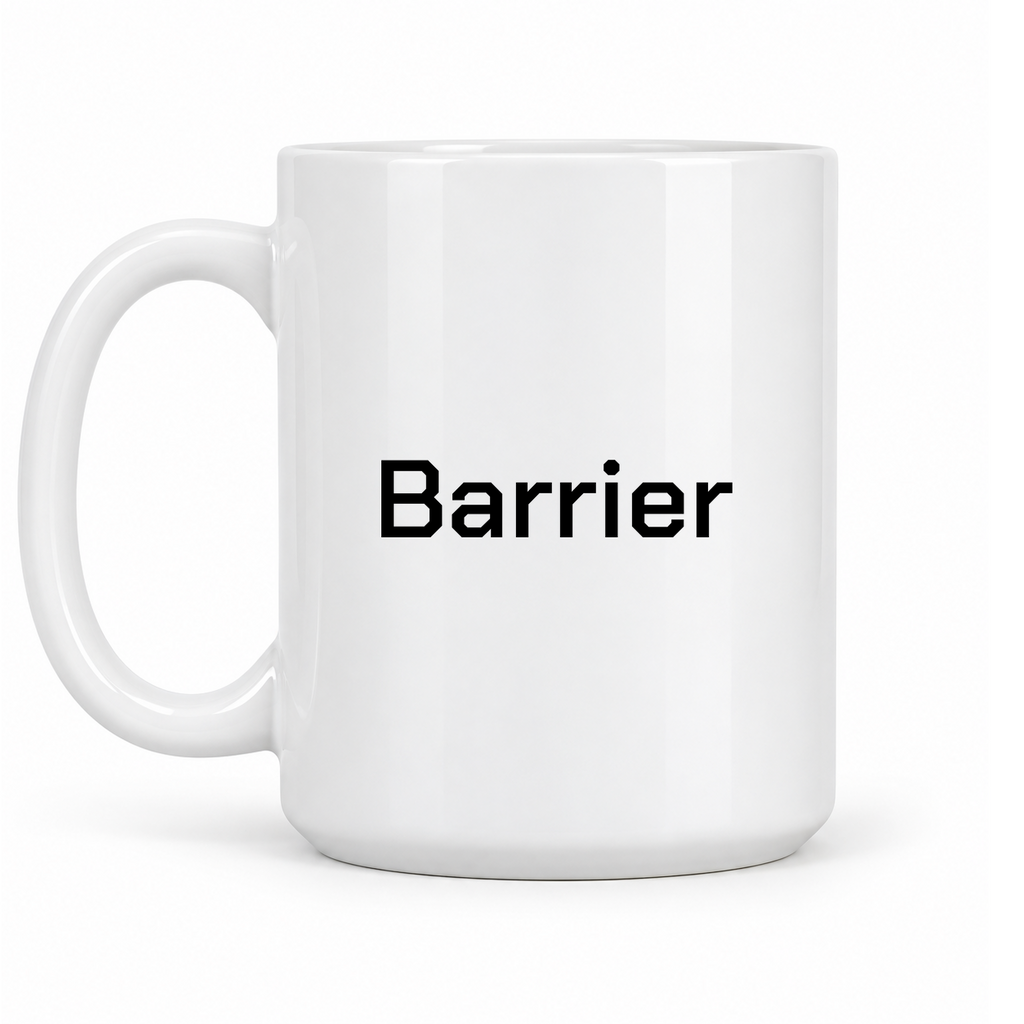 Barrier Mug in white with handle left